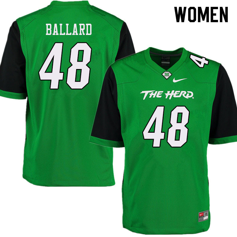 Women #48 Paris Ballard Marshall Thundering Herd College Football Jerseys Sale-Green